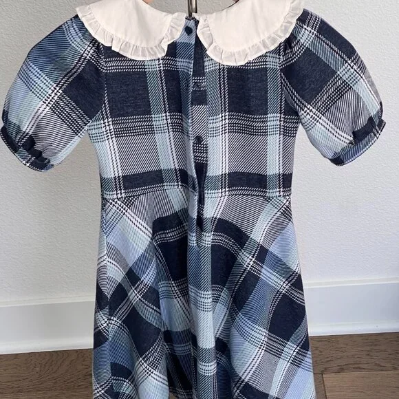Janie And Jack Blue Plaid Dress NWT - Picture 3 of 12